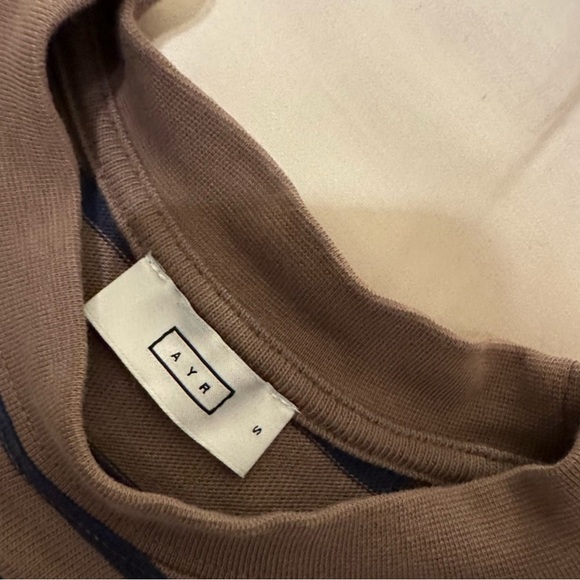 AYR Brown and Navy Striped Top - Picture 4 of 6